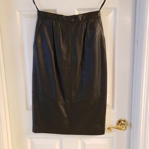 Black Leather Skirt - vintage